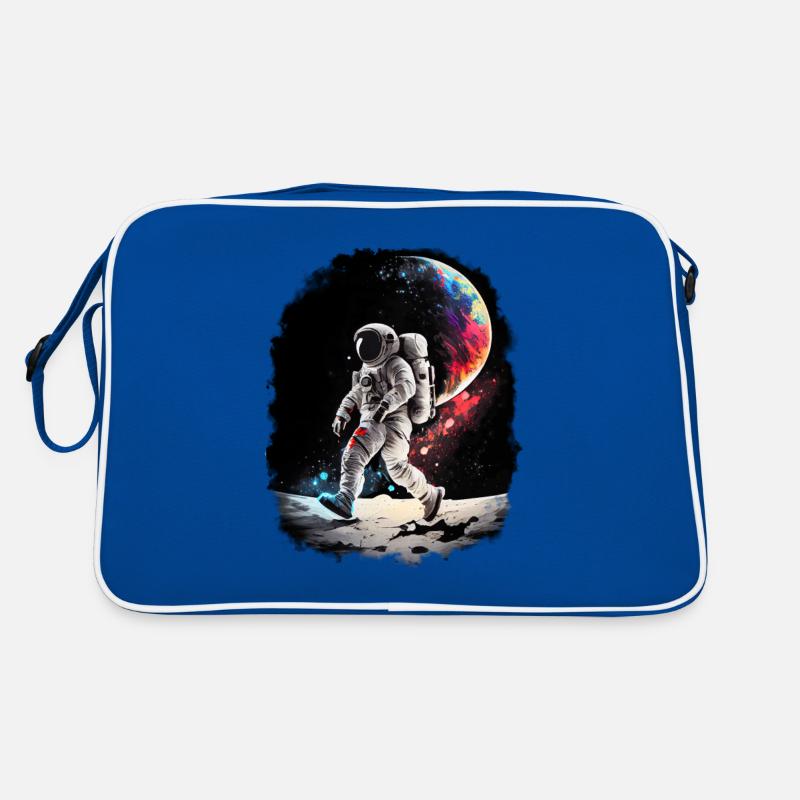 Astronaut Cosmonaut Sci-Fi character - Retro Tasche - Blau/Weiß