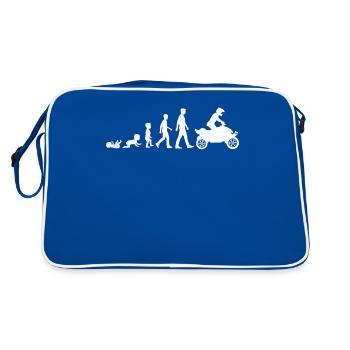 all terrain vehicles funny and cute human evolutio - Retro Bag - blue/white - Back