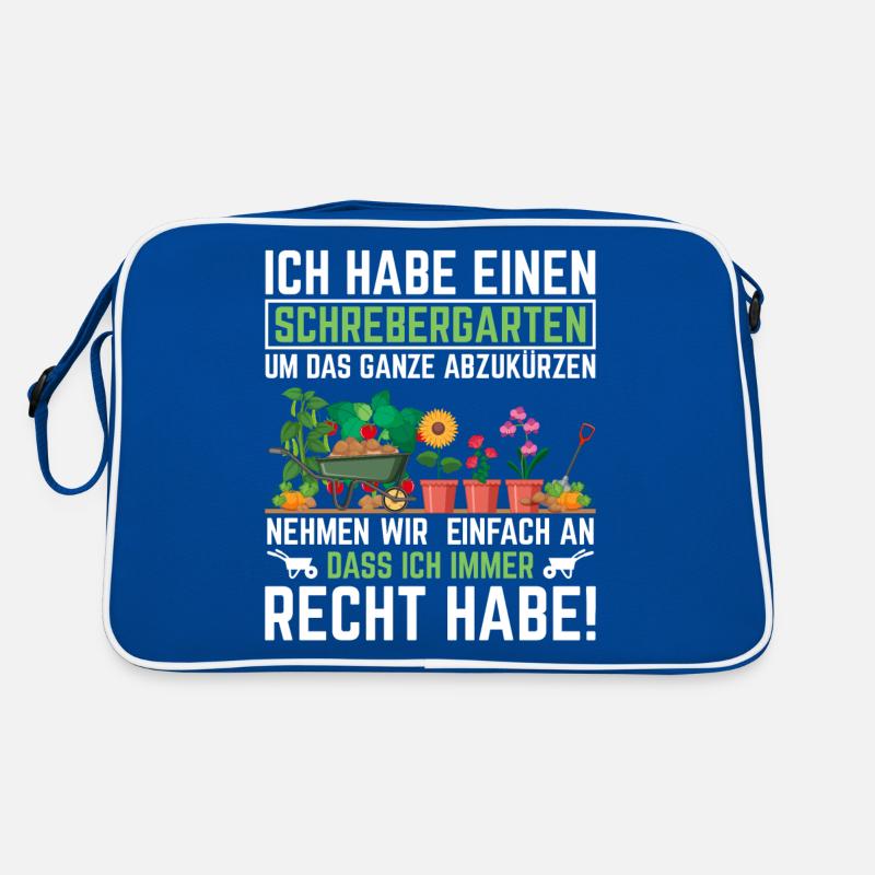 Ich Habe Einen Schrebergarten - Retro Tasche - Blau/Weiß
