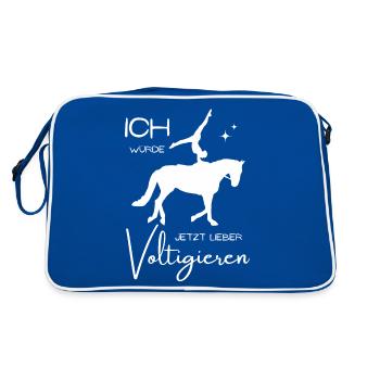 Lieber Voltigieren - Retro Tasche - Blau/Weiß - Hinten