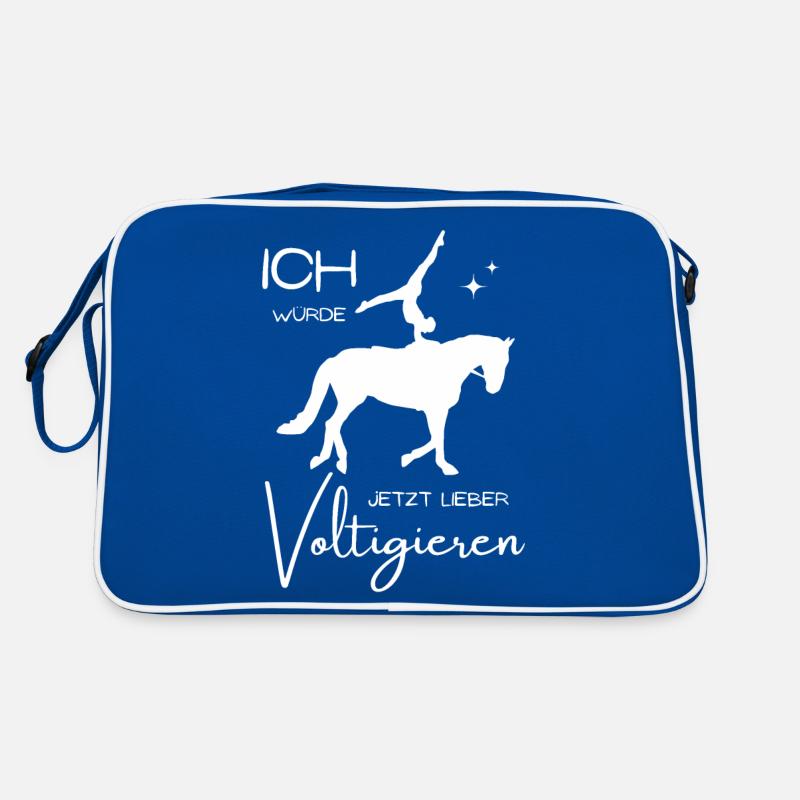 Lieber Voltigieren - Retro Tasche - Blau/Weiß