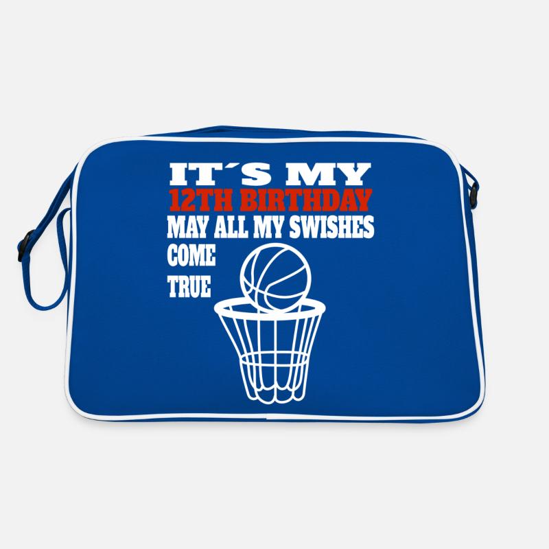 12e anniversaire basketteur 12 ans basketteur Sac Retro