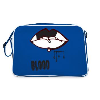 piercing & blood - Retro Bag - blue/white - Back