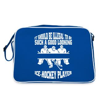 Joueur de hockey sur glace Fan de hockey Équipe de hockey sur glace Hockey sur glace - Sac Retro - bleu/blanc - Dos