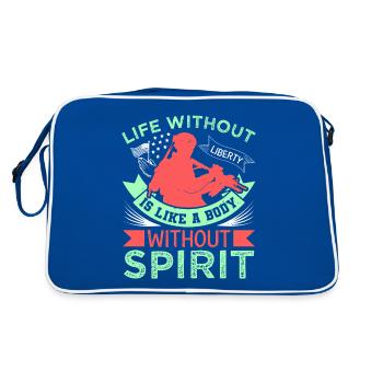 LIFE WITHOUT LIBERTY IS LIKE A BODY WITHOUT SPIRIT - Retro Bag - blue/white - Back