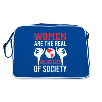 LES FEMMES SONT LES VÉRITABLES ARCHITECTES DE LA SOCIÉTÉ - Sac Retro - bleu/blanc - Dos