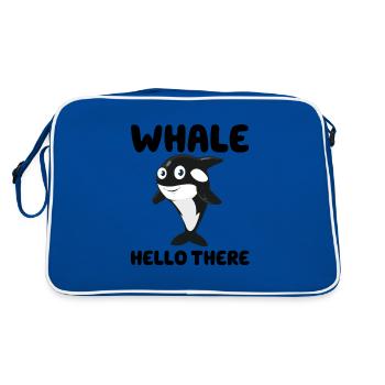 Whale Hello There - Retro Bag - blue/white - Back