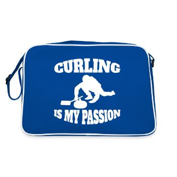 Curling Club Curling Team Curling Curling Players - Retro Bag - blue/white - Back
