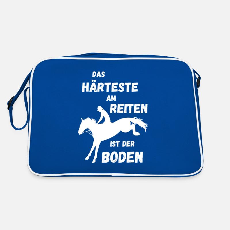 Das Härteste am Reiten Retro Tasche