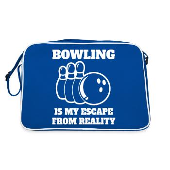 Bowling Kegelverein Bowlingverein Kegeln Bowler - Sac Retro - bleu/blanc - Dos