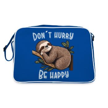 Don't hurry, don't hurry, don't hurry - Retro Bag - blue/white - Back