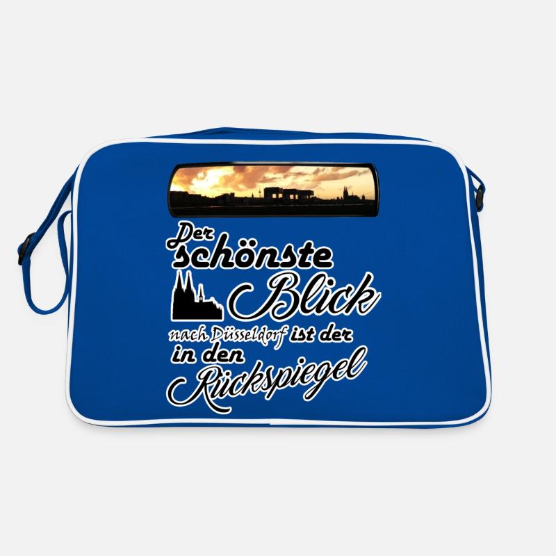 Der schönste Blick nach Köln - Retro Tasche - Blau/Weiß