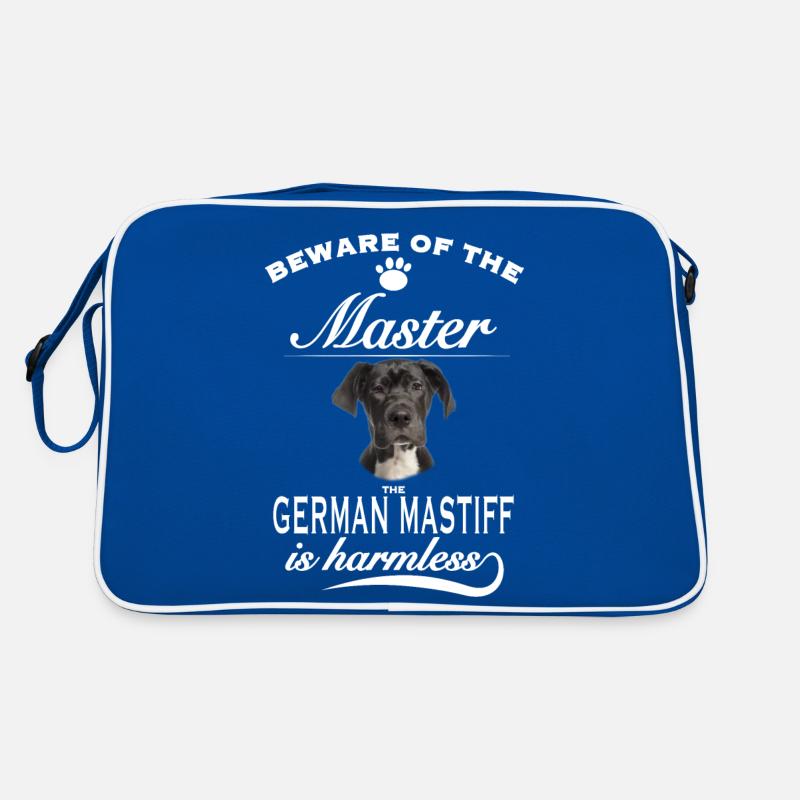 Beware of the master, harmless German Mastiff Retro Bag
