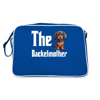 Dachshund Mother , Drôle de design Dachshund Mama - Sac Retro - bleu/blanc - Dos