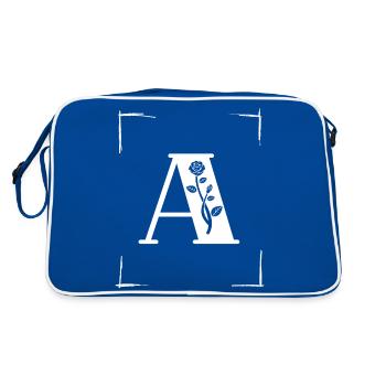 letter A initial - Retro Bag - blue/white - Back
