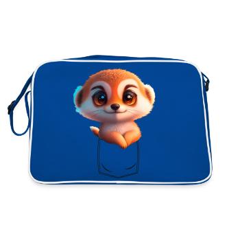 Suricate ludique dans la poche de poitrine - Sac Retro - bleu/blanc - Dos