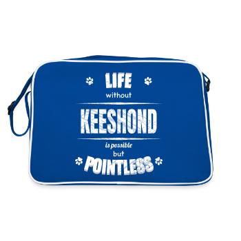 Life is possible but pointless - Keeshond - Retro Bag - blue/white - Back