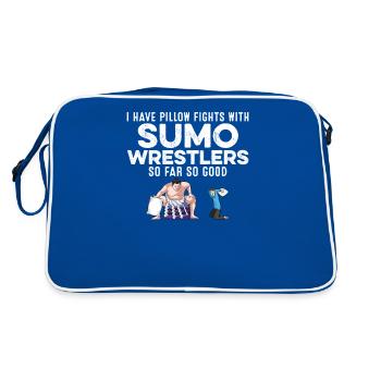 J’ai des combats d’oreillers avec le rappeur Sumo Wrestlers - Sac Retro - bleu/blanc - Dos