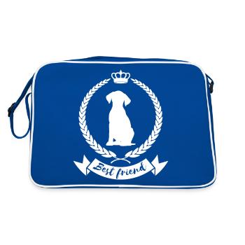 Meilleur ami - chien - Sac Retro - bleu/blanc - Dos