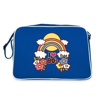 I Love the 80s Eighties Rainbow Cartoon - Retro Bag - blue/white - Back