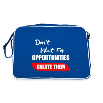 Don't Wait For Opportunities Create Them - Retro Bag - blue/white - Back