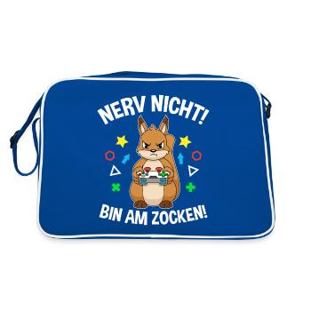 Controller Videospiel Zocker Gamer Computerspiel - Retro Tasche - Blau/Weiß - Hinten