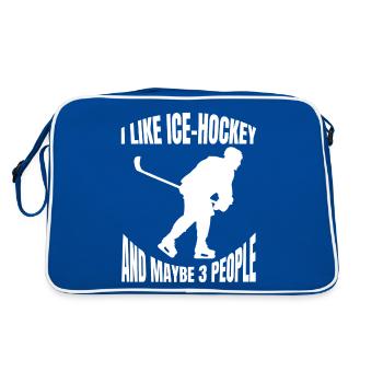 Joueur de hockey sur glace Fan de hockey sur glace Équipe de hockey sur glace - Sac Retro - bleu/blanc - Dos