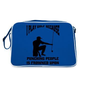 Golfer, golf, golf, golf club, golf course - Retro Bag - blue/white - Back