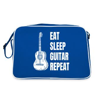 Guitare Instrument de Musique Instrument Plumé Guitariste - Sac Retro - bleu/blanc - Dos