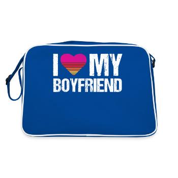 J’aime mon coeur copain mon copain vintage bf - Sac Retro - bleu/blanc - Dos