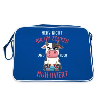 Controller Videospiel Gamer Computerspiel Zocken - Retro Tasche - Blau/Weiß - Hinten