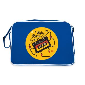 Retro cassette style 70 with humor style BD - Retro Bag - blue/white - Back