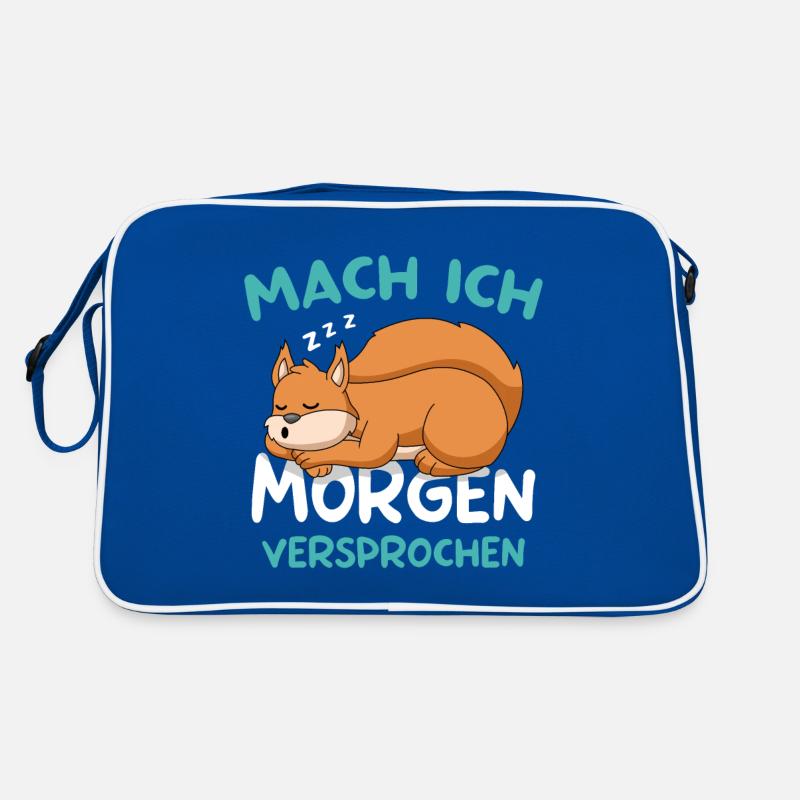 Mach Ich Morgen Versprochen Eichhörnchen Retro Tasche