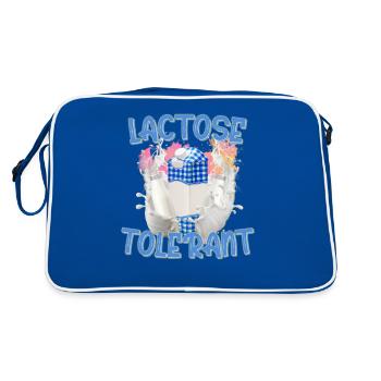 Lactose Tolerant Dairy Products Milk Funny Dairy - Retro Bag - blue/white - Back