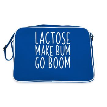 Lactose Make Bum Go Boom Lait intolérant Jeu de mots - Sac Retro - bleu/blanc - Dos