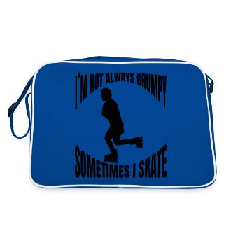 Rollschuh Geschenk skaten Inliner Inline Skater - Retro Tasche - Blau/Weiß - Hinten