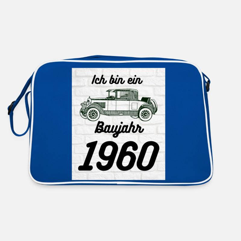 Oldtimer - Retro Tasche - Blau/Weiß
