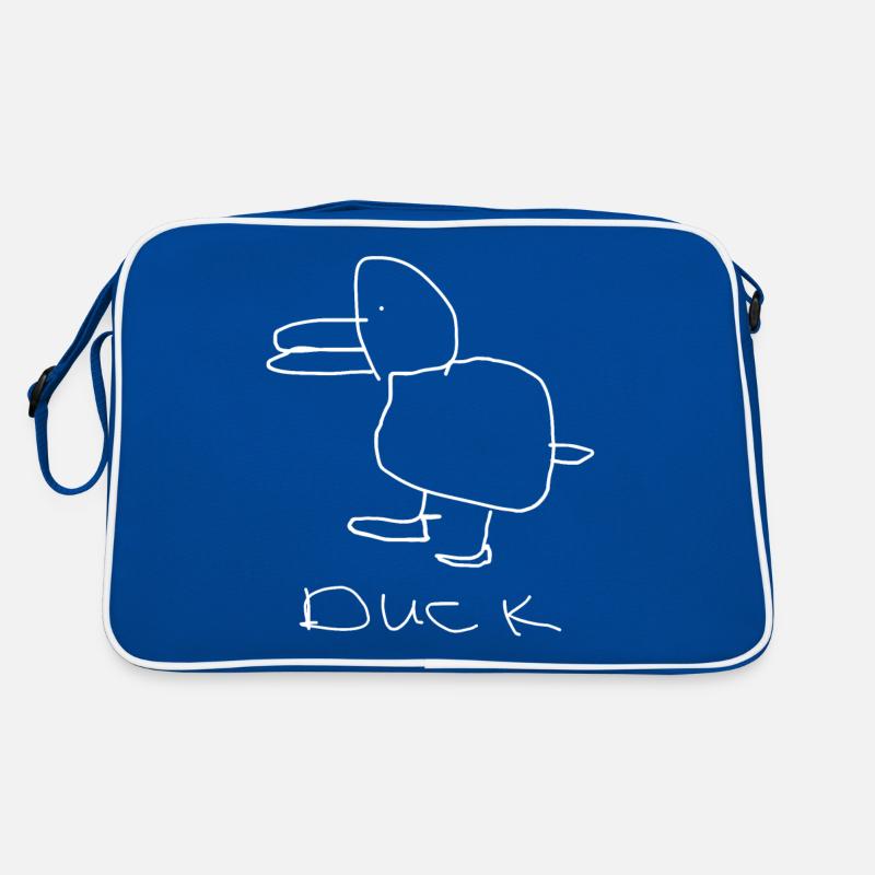 Ente - Retro Tasche - Blau/Weiß