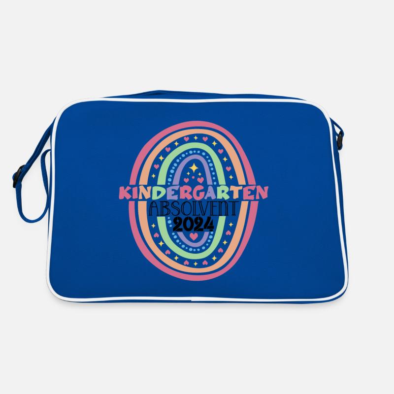 Kindergarten Absolvent 2024 Regenbogen Einschulung Retro Tasche