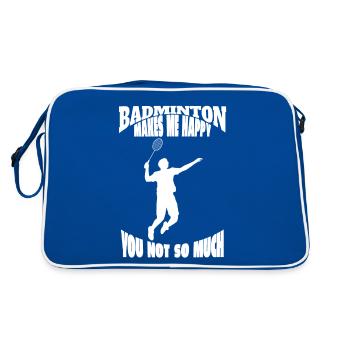 Badminton Fan Badminton Team Badminton Badminton Badminton - Retro Bag - blue/white - Back