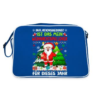 Aufgrund der Preiserhöhung - Ugly Christmas Pulli - Retro Tasche - Blau/Weiß - Hinten