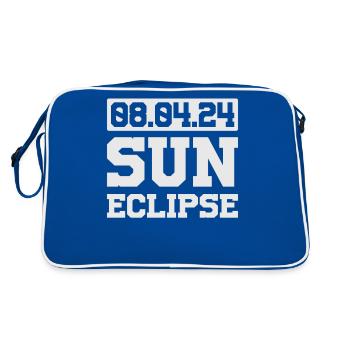Total Solar Eclipse Usa April 8, 2024 - Retro Bag - blue/white - Back