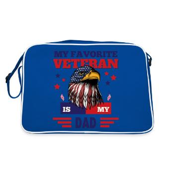 Mein Lieblingsveteran ist der Veteranentag meines Vaters in den USA - Retro Tasche - Blau/Weiß - Hinten