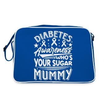 Diabetes Awareness - Who's Your Sugar Mummy - Retro Bag - blue/white - Back