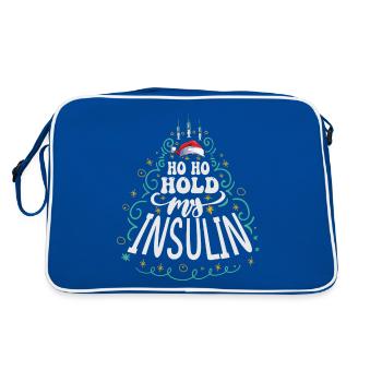 Ho ho hold my insulin - Christmas Diabetes - Retro Bag - blue/white - Back