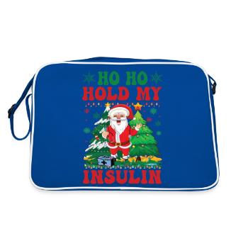 Ho ho hold my insulin - Christmas Diabetes - Retro Bag - blue/white - Back