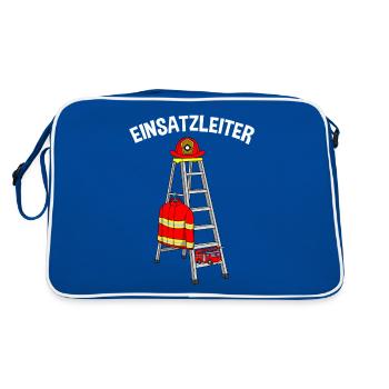 Feuerwehrauto Feuerwehrleute Feuerwehrmann - Retro Tasche - Blau/Weiß - Hinten