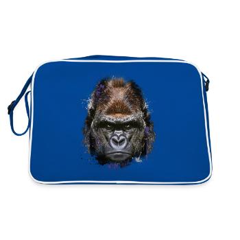 Jungle, Singe, Apeman, Gorille - Sac Retro - bleu/blanc - Dos