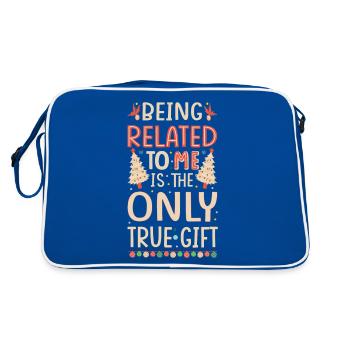 Être lié à moi – Dicton drôle de Noël - Sac Retro - bleu/blanc - Dos