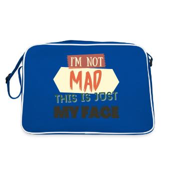 Phrase excentrique : Je ne suis pas en colère, ce n’est que mon visage - Sac Retro - bleu/blanc - Dos